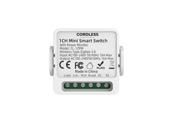 مفاتيح CL-1ZPM Zigbee الذكية الصغيرة المزودة بمفتاح ذكي صغير مع شاشة مراقبة الطاقة – أبيض - صورة 2